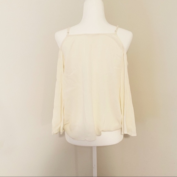 Aftermarket cold shoulder NWT cream orange and red spaghetti strap top - Picture 4 of 8